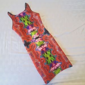 PSYCHEDELIC Clover Canyon Orchid Trip Neoprene Dress